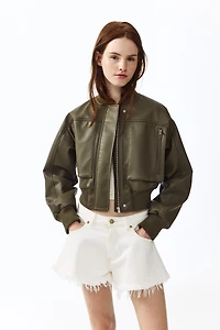 Coated Bomber Jacket