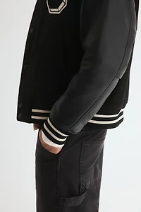 Blouson de baseball en laine mélangée