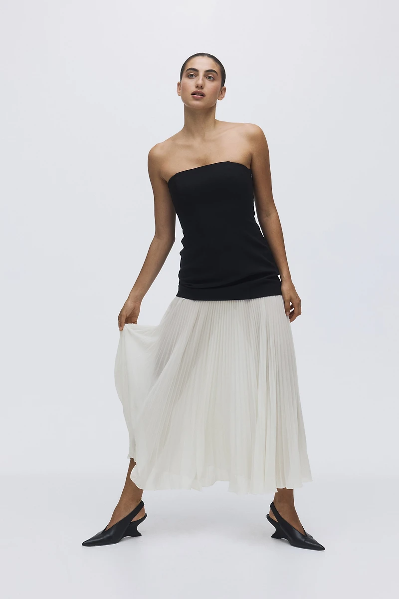 Pleated Bandeau Dress
