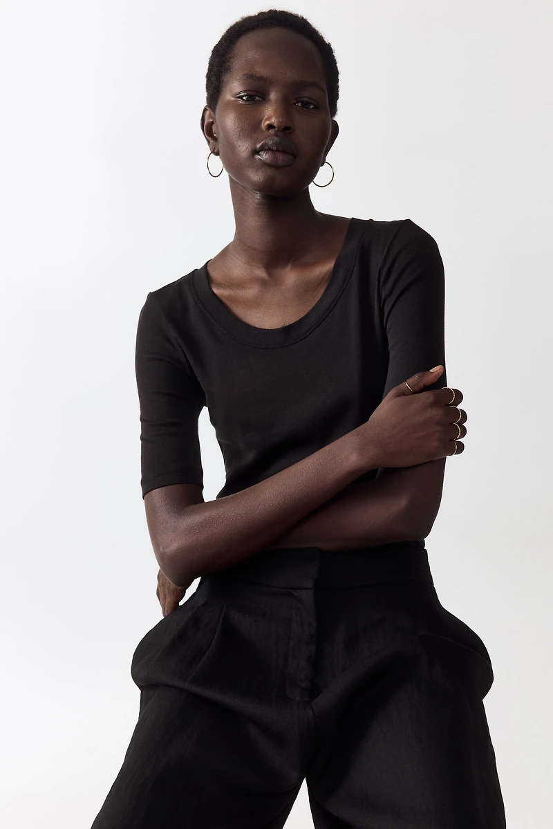 Scoop-Neck Pima Cotton T-Shirt