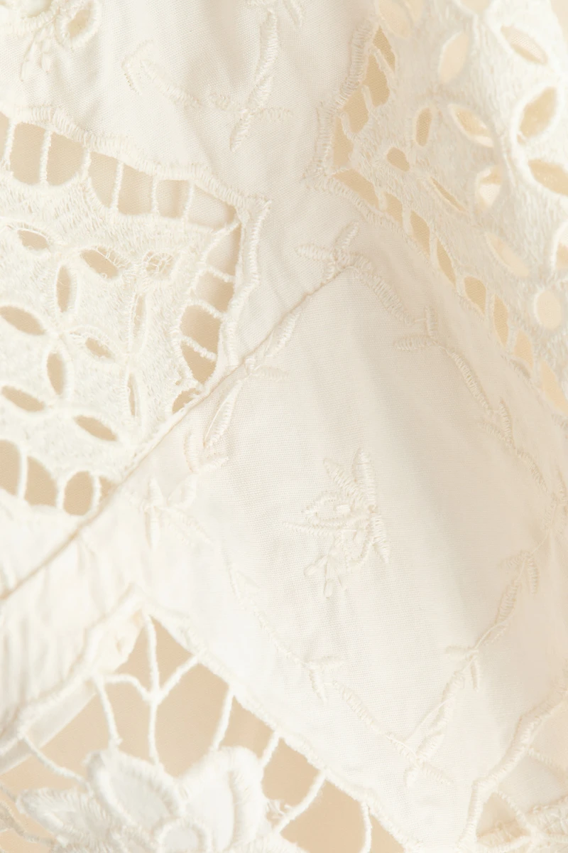 Cropped Top with Eyelet Embroidery