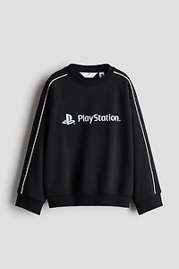 Brushed-Inside Sweatshirt with Printed Motif