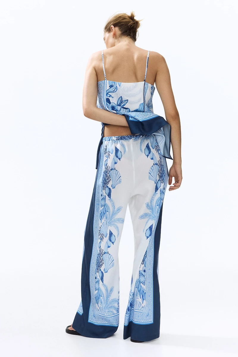 Wide-Leg Lyocell Pants