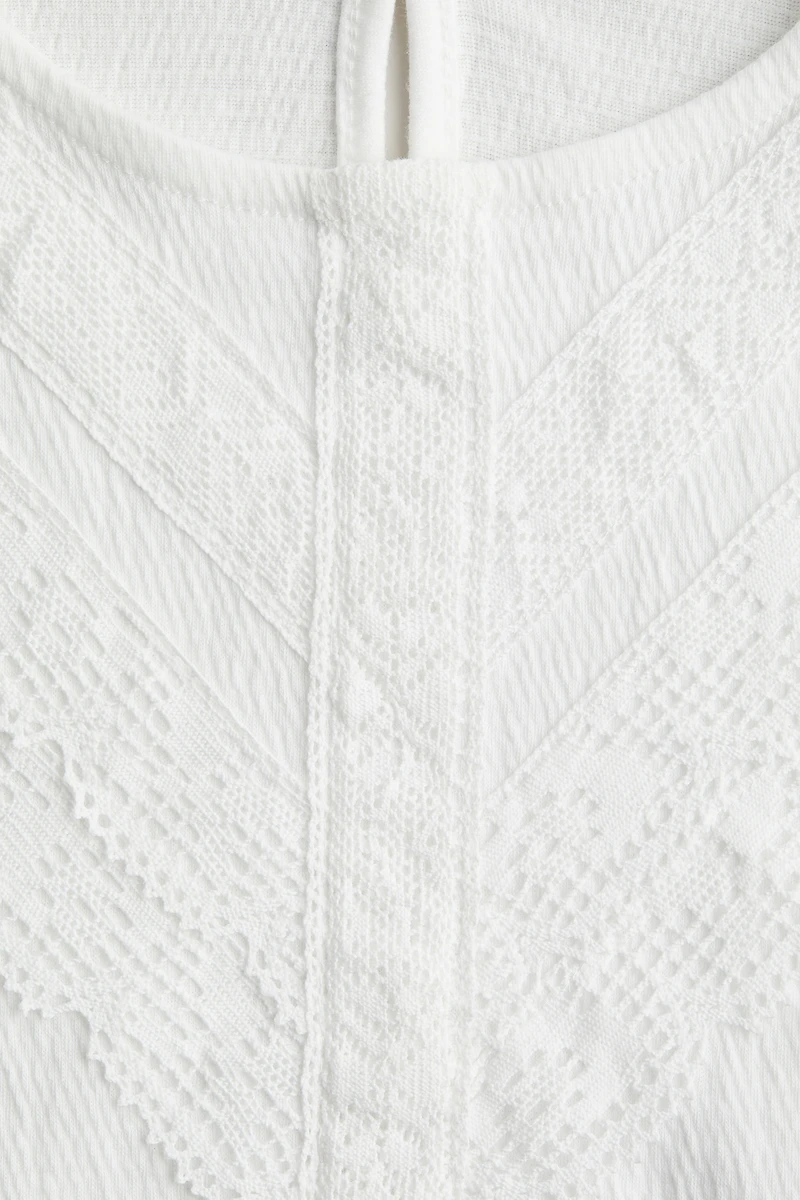 Lace-Detail Cotton Blouse