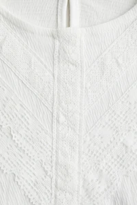Lace-Detail Cotton Blouse