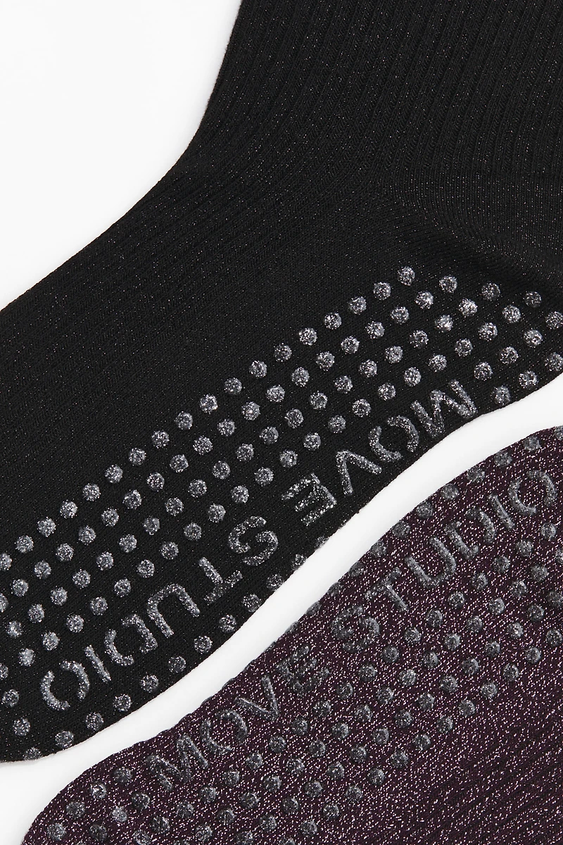 Lot de 2 paires chaussettes antidérapantes