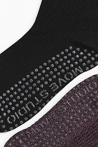 Lot de 2 paires chaussettes antidérapantes