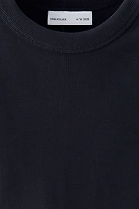 Ribbed Cotton T-Shirt