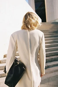 Frayed-Edge Twill Dress