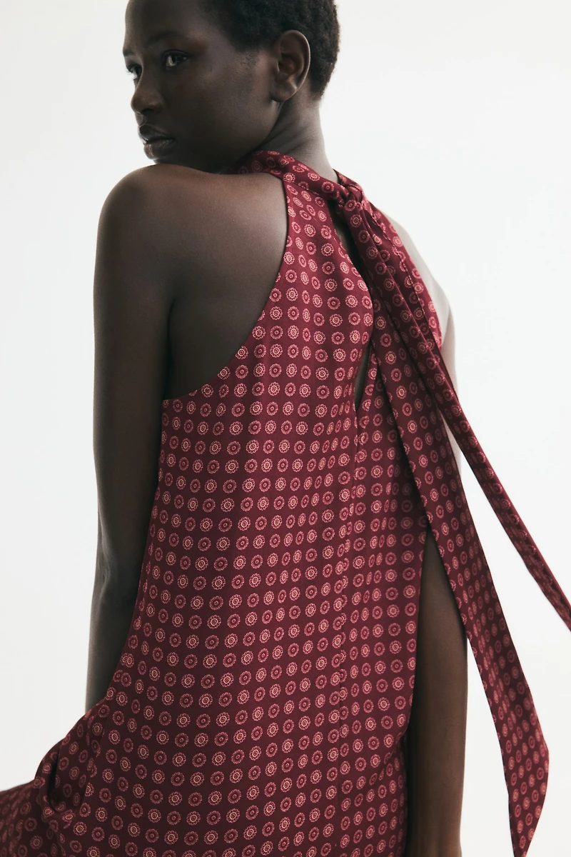 Tie-Detail Handkerchief Dress