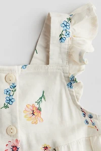 Ruffle-trimmed Cotton Dress