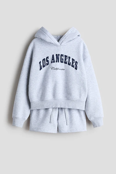 2-Piece Printed Sweatshirt and Shorts Set