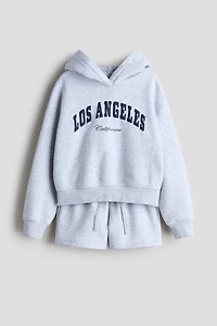 2-Piece Printed Sweatshirt and Shorts Set