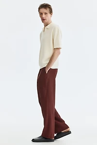 Regular-Fit Cable-Knit Polo Shirt