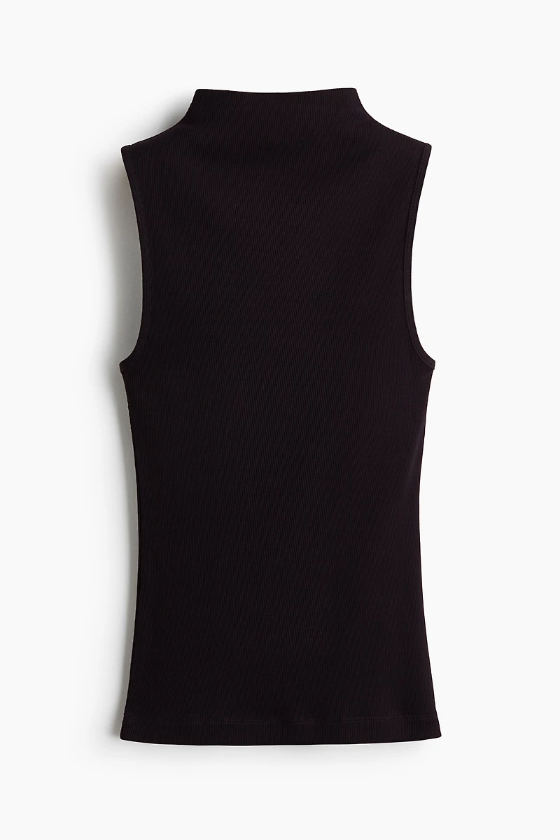 Silk-Blend Mock Turtleneck Top