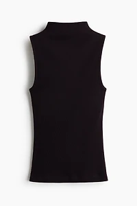 Silk-Blend Mock Turtleneck Top