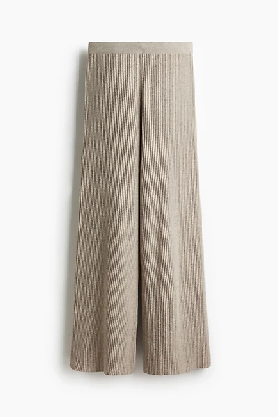 Wide-Leg Rib-Knit Pants