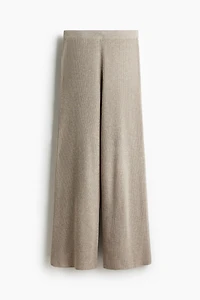 Wide-Leg Rib-Knit Pants