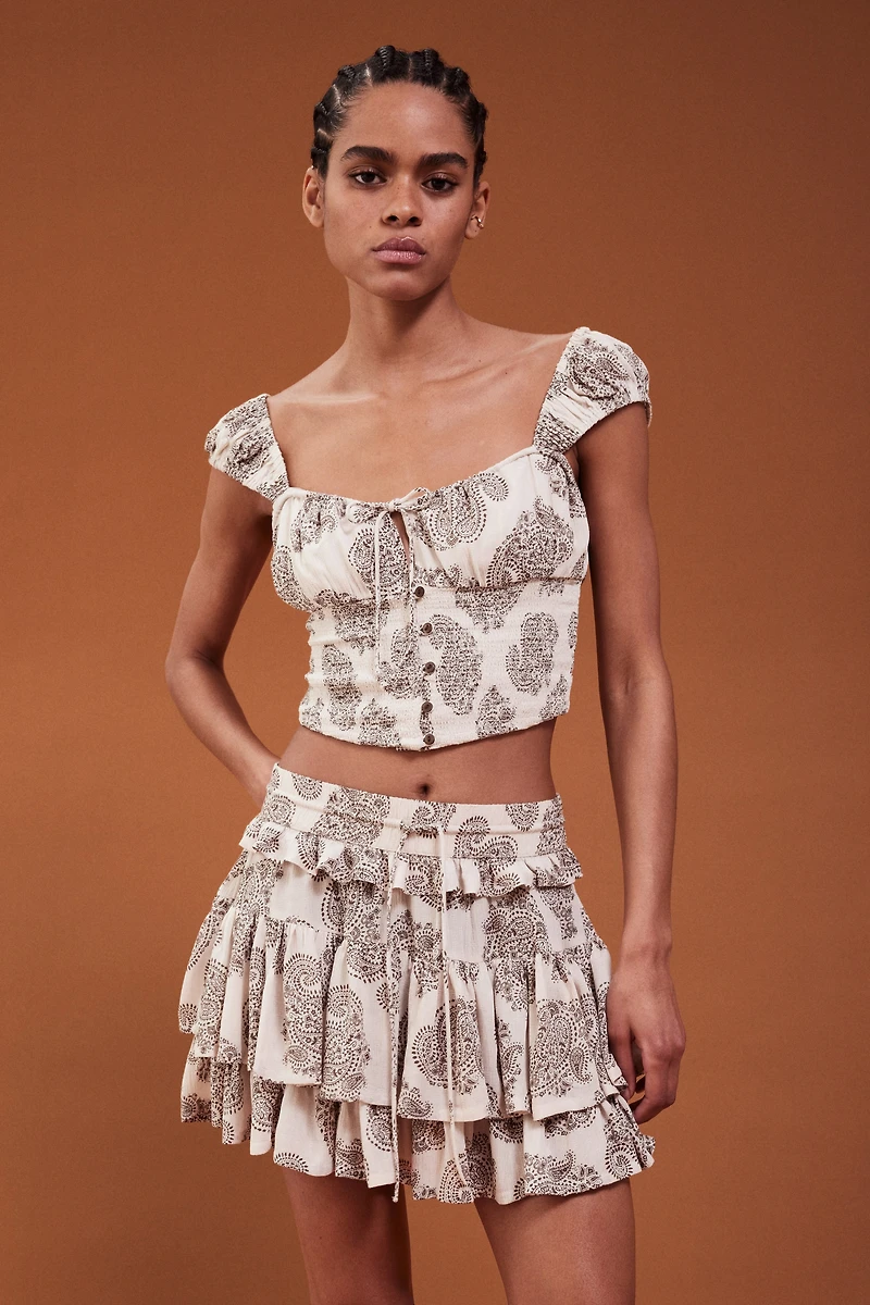 Gathered Corset-Style Top