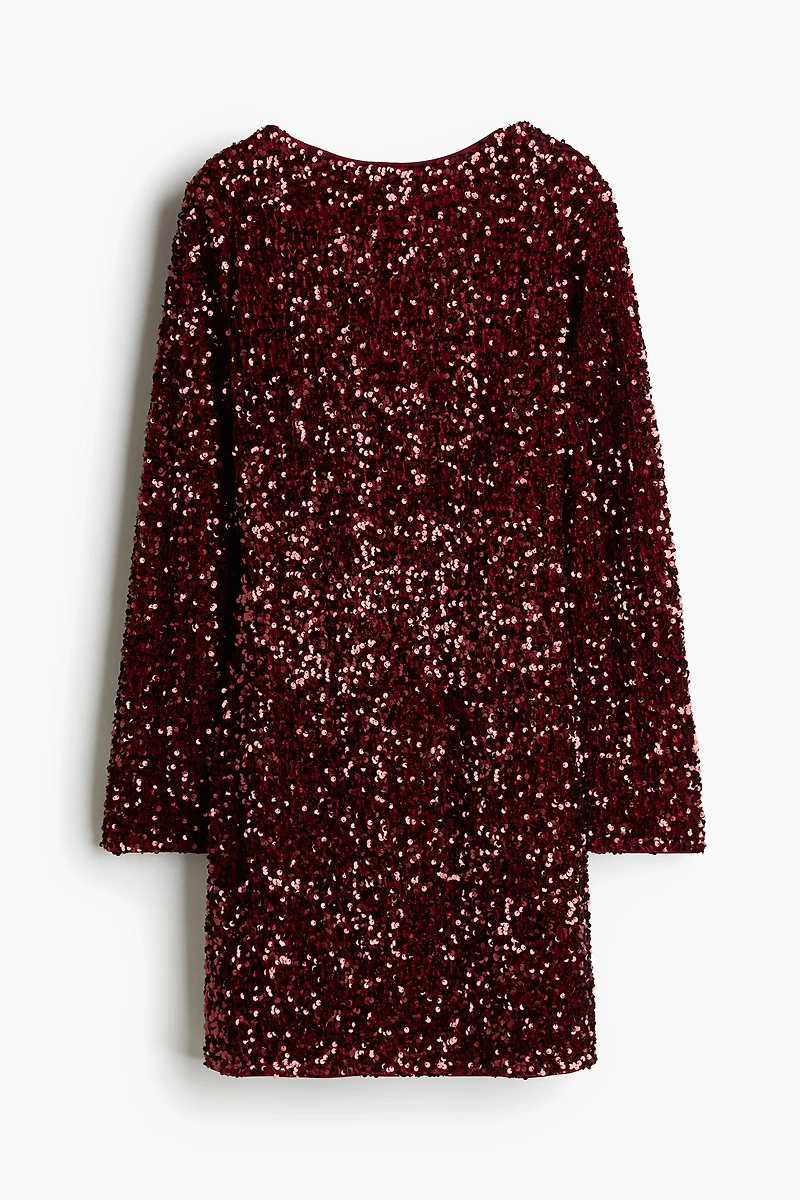 MAMA Sequined Dress with Low-Cut Back