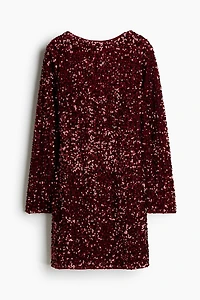 MAMA Sequined Dress with Low-Cut Back