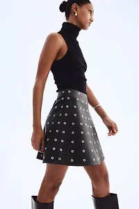 Grommet-Detail Skirt