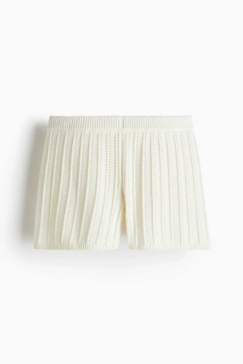Pointelle-Knit Cotton Shorts