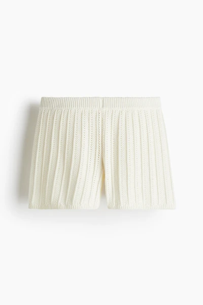 Pointelle-Knit Cotton Shorts