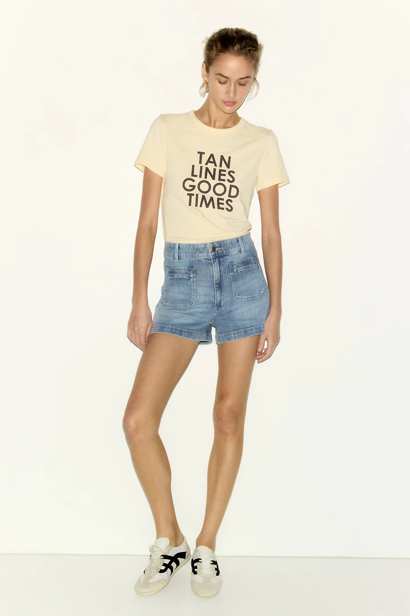 High-Waist Denim Shorts