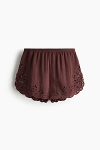 Shorts with Eyelet Embroidery