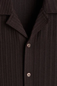 Loose-Fit Rib-Knit Resort Shirt
