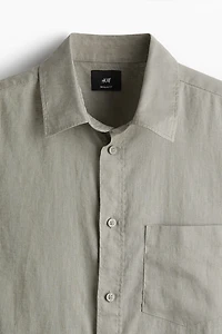 Regular-Fit Linen-Blend Shirt