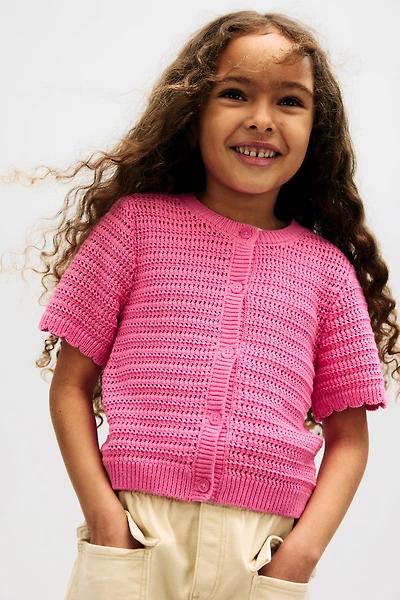 Pointelle-Knit Cardigan
