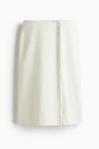 Frayed-Edge Wrap Skirt