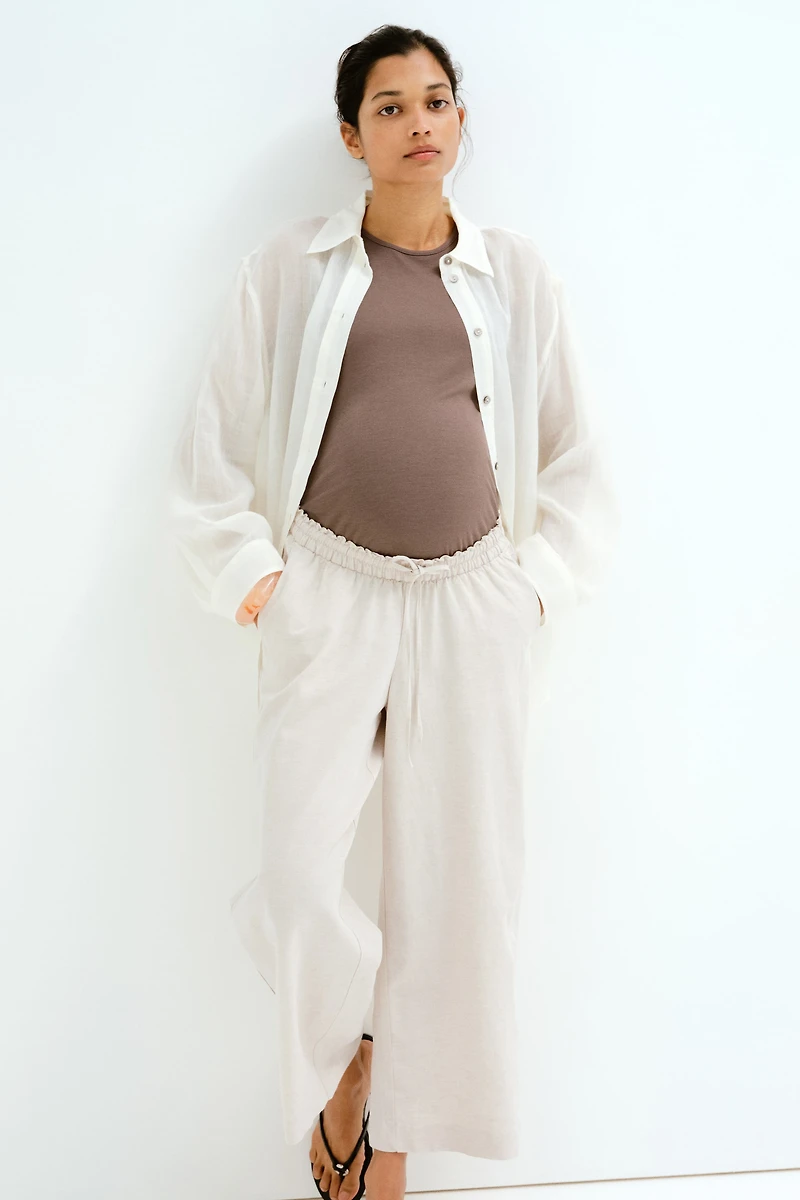 MAMA Before & After Linen-Blend Pants