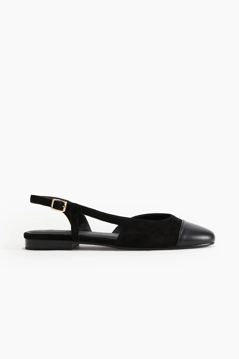 Ballerines en cuir velours