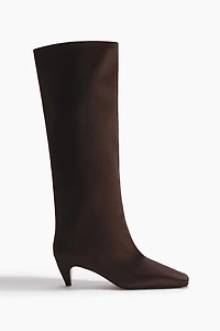 Satin Knee-High Boots