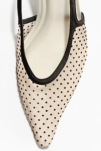 Heeled Mesh Slingbacks