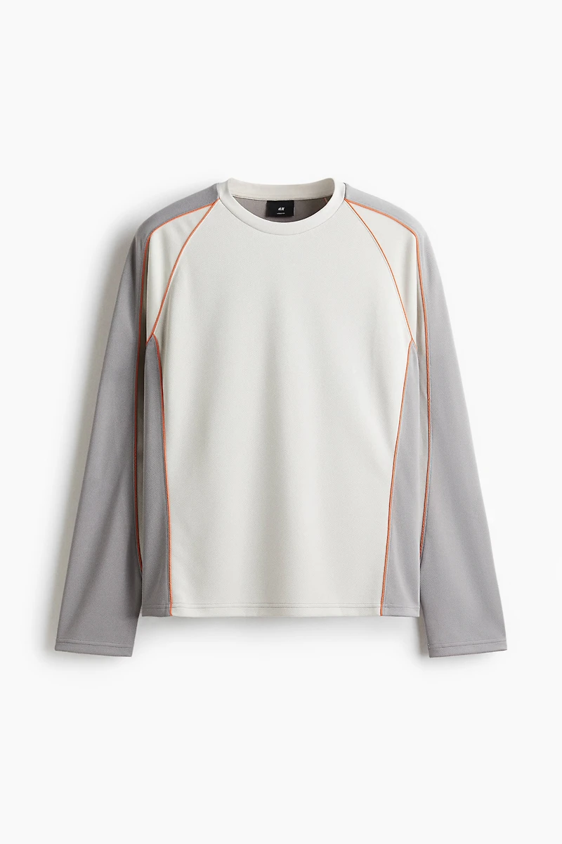 Loose-Fit Long-Sleeved Mesh Shirt