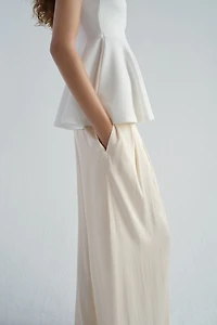 Wide-Leg Satin Pants