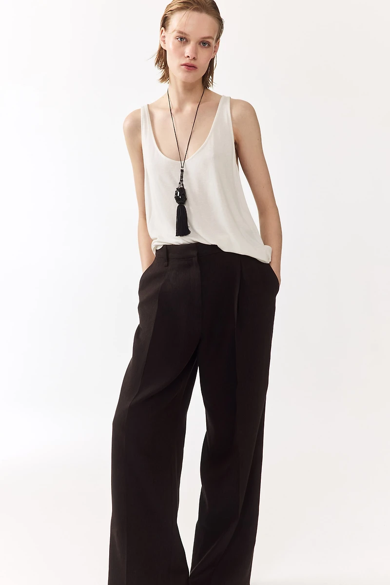 Pantalon sur mesure en lin mélangé
