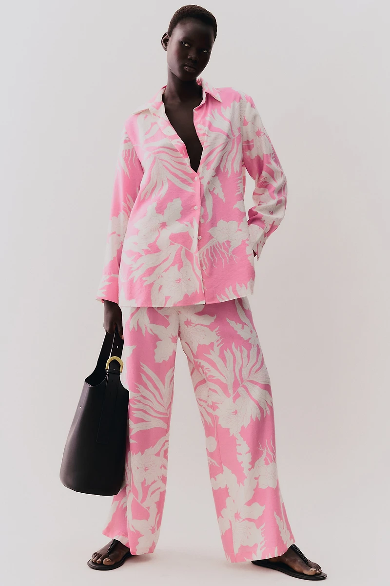 Patterned Oversized Shirt