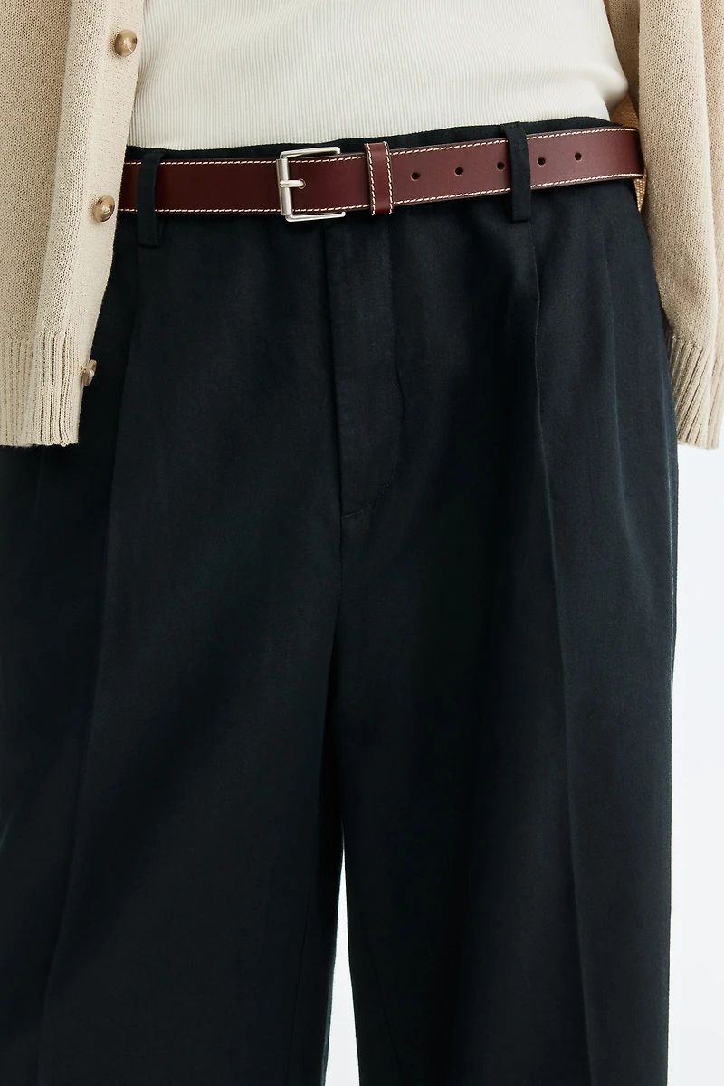 Loose-Fit Linen-Blend Pants