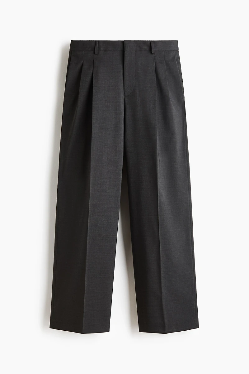 Pantalon sur mesure ample en laine mélangée