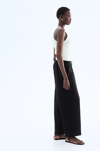 Linen-Blend Crop Pants