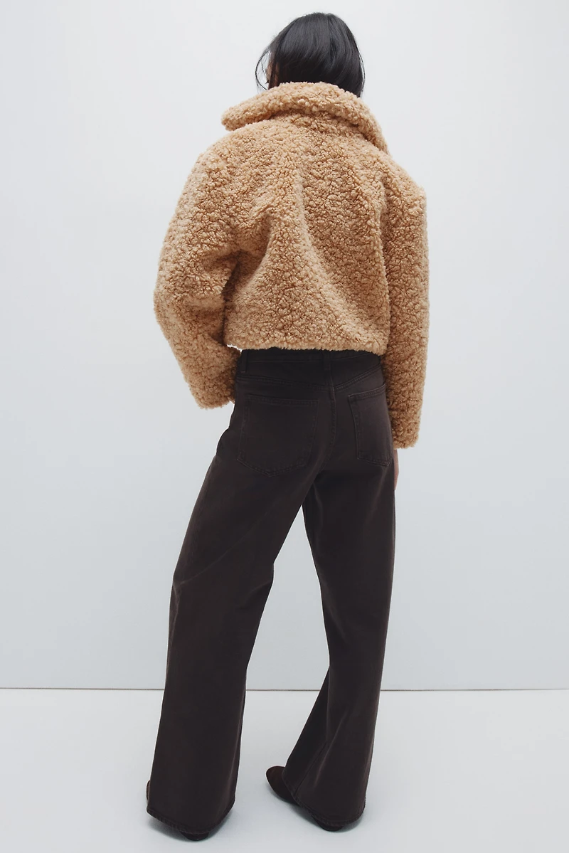 Cropped Teddy Fleece Jacket