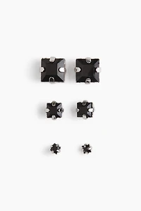 3 Pairs Stud Earrings
