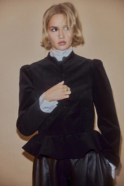 Velvet peplum jacket