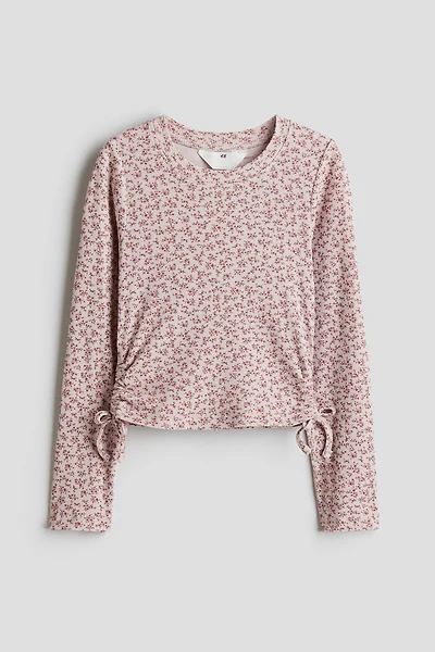 Ribbed Drawstring Top