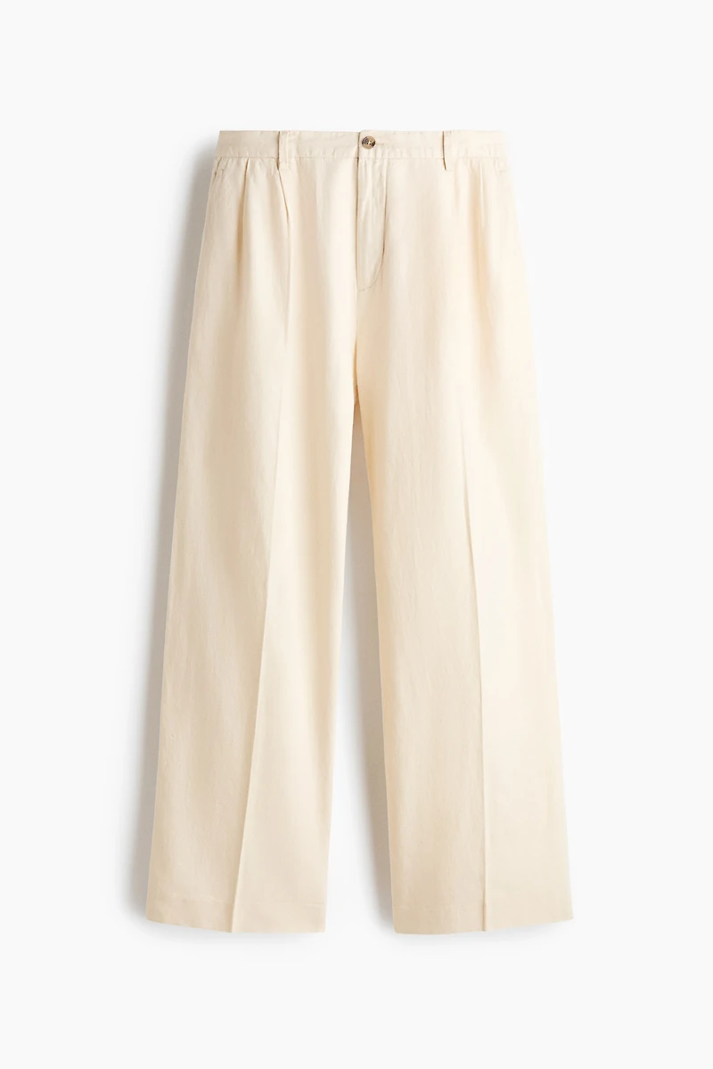 Loose-Fit Linen-Blend Pants